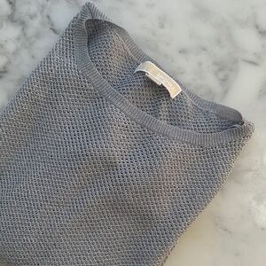 Michael Kors Silver Mesh Knit Top
